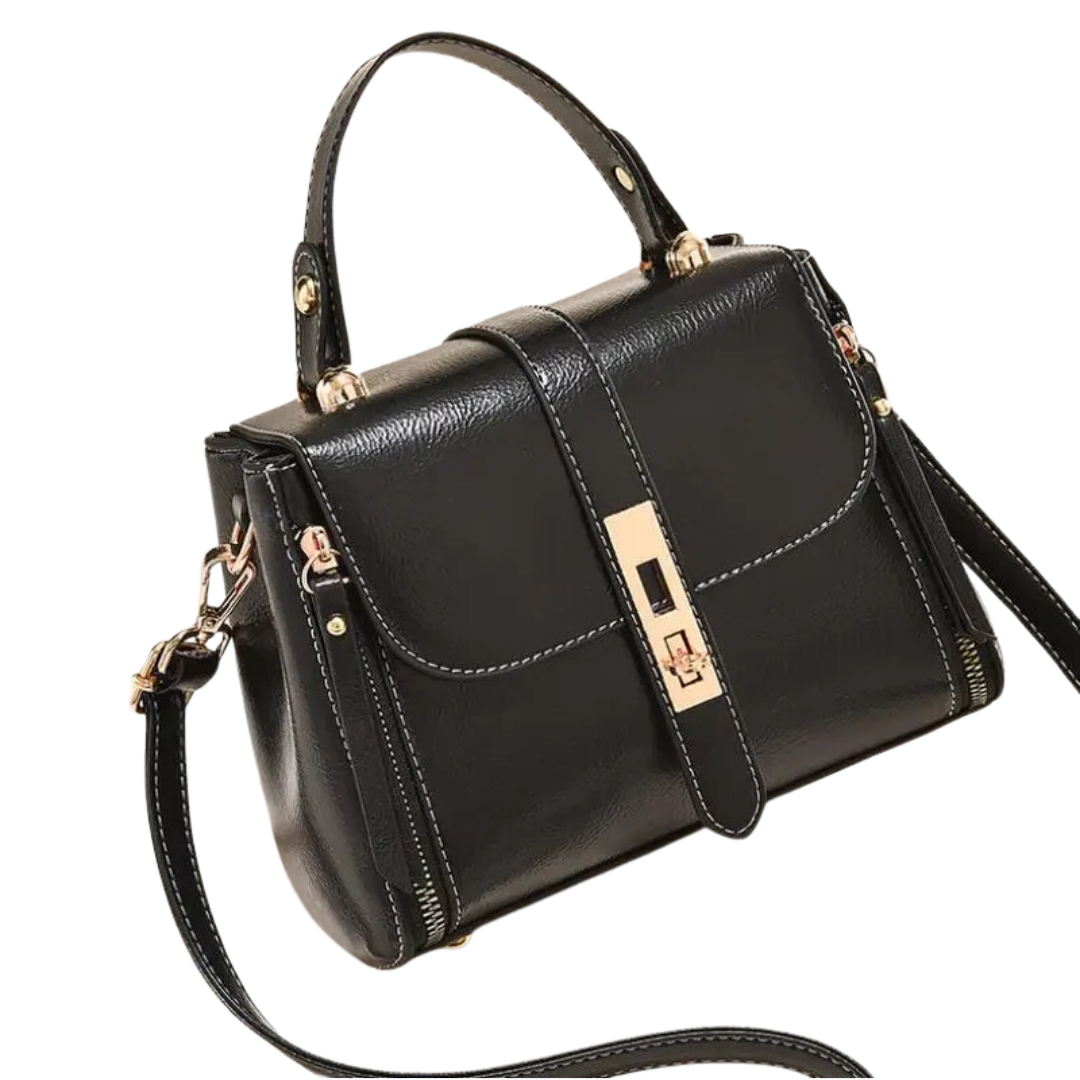 Bolsa feminina em couro genuíno transversal