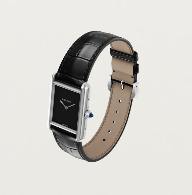 Relógio Cart Tank Silver Black Band