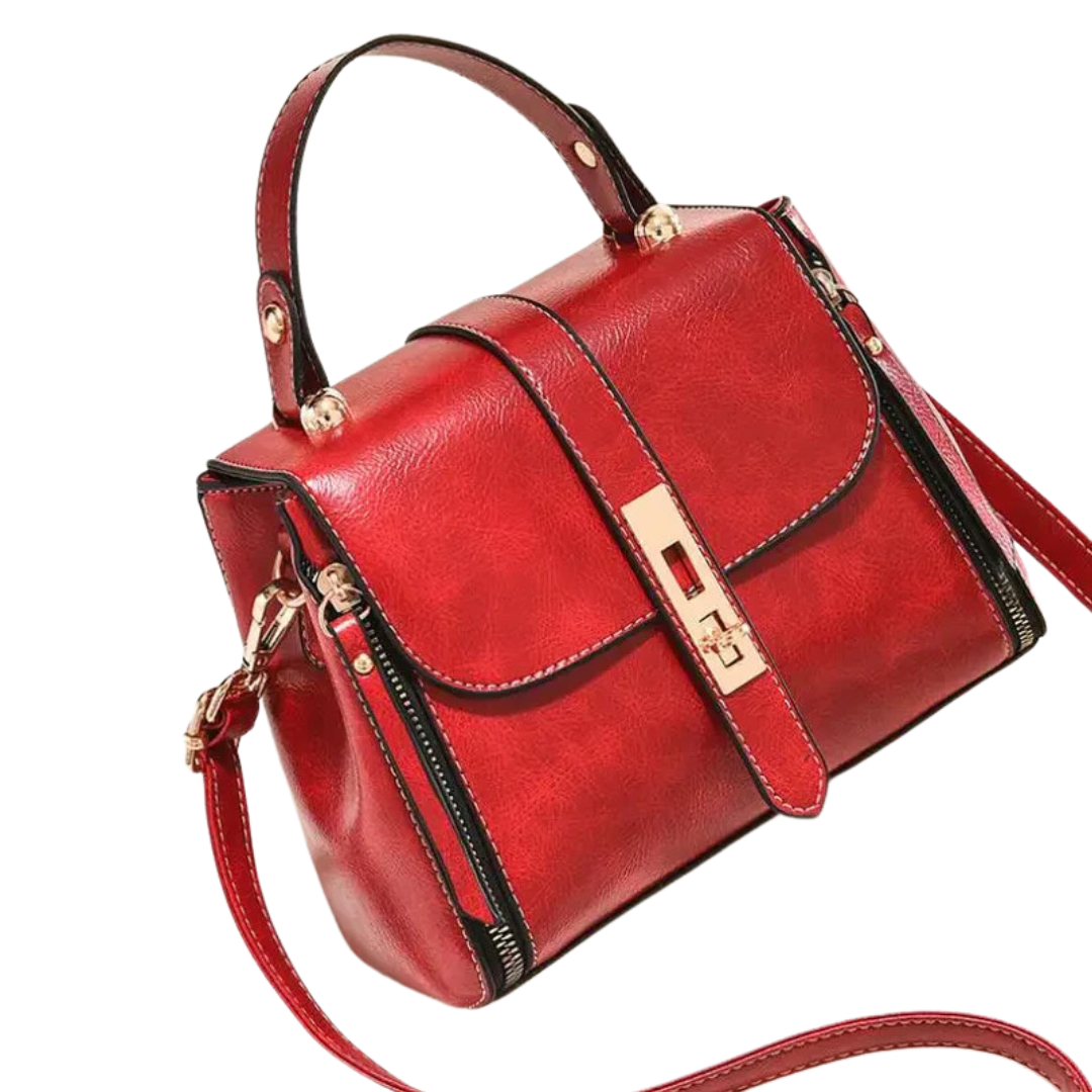 Bolsa feminina em couro genuíno transversal